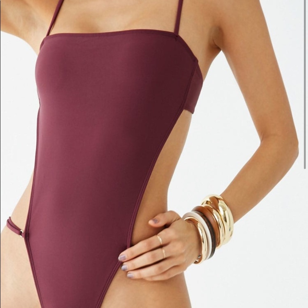 Strappy one piece swim suit
